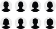 © ripon29 - Eight Silhouette Avatars of Men and Women in Circular Frames on White Background profile icon