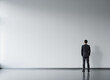 © Md - Silhouette of person standing alone against bright light background