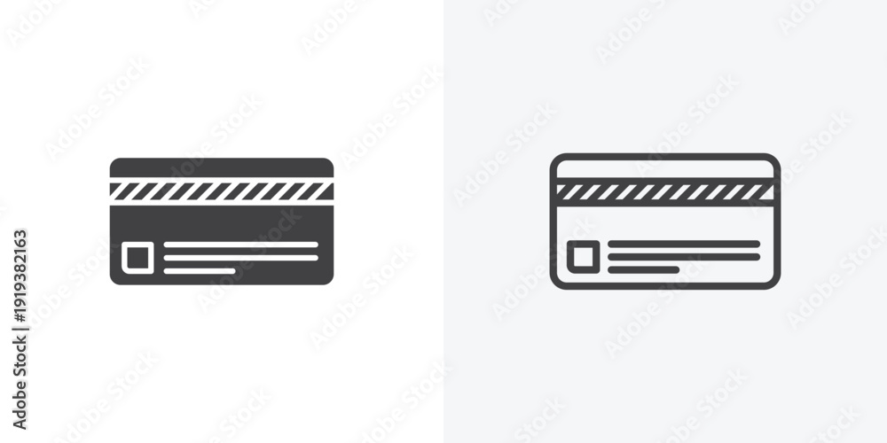 ATM card icon vector sign symbol isolated on white. Stroke and clipart ...