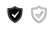© MdEmran - Two shield icons with checkmarks one filled one outlined