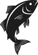 © moyouri - Stylized fish illustration vector, aquatic animal graphic design, marine life logo concept, dynamic swimming art, black and white minimalist creative collection