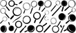 © isla - Magnifying glasses in black Ideal magnifier icon set for search investigation research detective work and exploration visuals Perfect for highlighting details_1