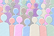 © RomanWhale studio - Diversity group, society crowd, being different race ethnicity , unique personality or standing out from the crowd. Motivation poster, banner, background, poster