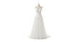 © Jisanur - Elegant white lace wedding dress on a mannequin, featuring a flowing tulle skirt and intricate details.