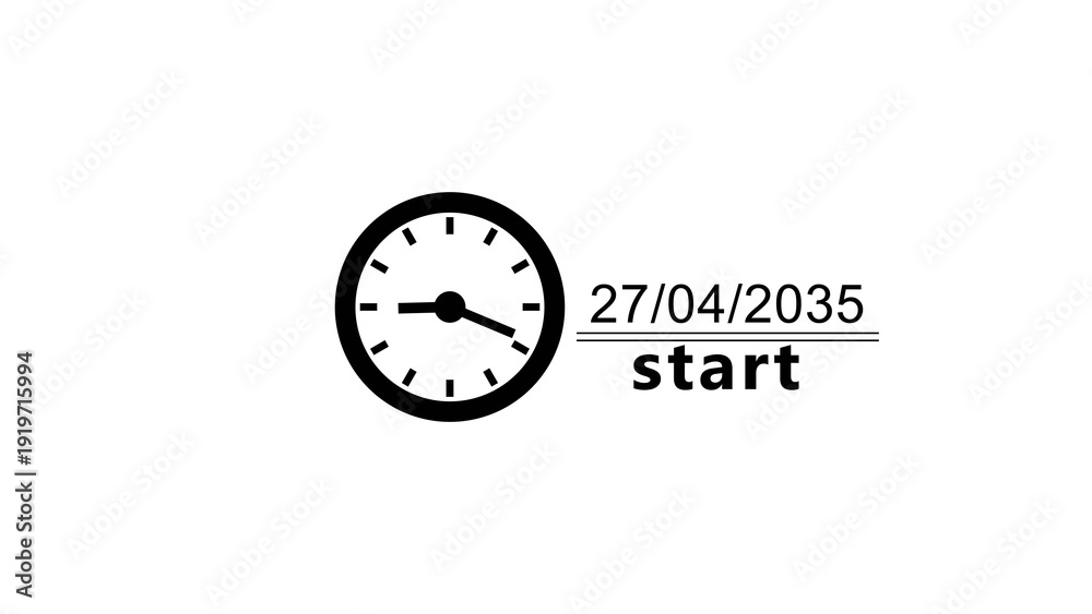 start timer clock icon. Calendar counting date clock illustration ...