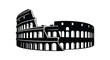 © nhpvect02 - A striking black and white illustration depicts a partial view of the colosseum in rome italy high quality