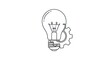 © Samady - A simple line drawing of a light bulb with a gear-like structure attached to its base, symbolizing ideas and innovation.