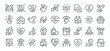 © FishCoolish - Charity giving, donate money outline icons big set. Line signs volunteering and giving support donation or symbols friendship. Thin vector pictograms pack for web infographic business social projects.