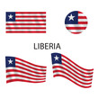 © hildawati - Collection of Liberian flag designs in various styles and waving motions on a clean background from different viewpoints