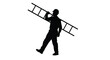 © Udara - Man Carrying Ladder Silhouette Vector