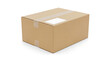 © Your AI Studio - Sealed Cardboard Shipping Box with Blank Label Ready for Delivery