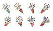 © Kuddus - Party Popper Confetti Icon Vector Set for Celebrations