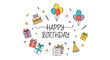 © TUTI - Celebration of Birthday with Balloons, Cake, and Gifts
