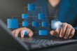 © Nirusmee - Digital technology concept of business process and workflow automation with flowchart, processing management, and corporate hierarchy scheme for organizational control and efficiency.
