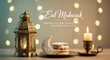© R_A_N  - Eid mubarak wishing family a blessed eid al fitr with antique lantern cookies and candle light