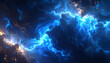 © LuckyStride - 橙の炎と青い雷が交差する宇宙規模の嵐