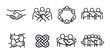 © Igor - Teamwork icons showing collaboration symbols on gray background