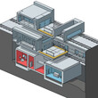 © Dion - 3D Isometric Illustration of Modern Factory Building.