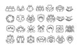© Mohidul - Hand drawn vector alphabet and calligraphic design elements set featuring a collection of black doodle icons, web signs, and sketch symbols for business button illustrations