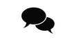 © CreativeAkash099 - Two overlapping black speech bubbles are displayed against a white background offering a simple communicative visual silhouette high quality professional detailed