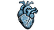 © Nazmun - Blue circuit heart with white background isolated on a transparent background