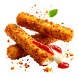 © Bangkong Reang - Delicious mozzarella sticks with melting cheese and basil. Transparent Background