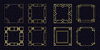 © Bipul - Collection of eight art deco style golden frames on a black background
