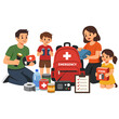 © YULIIA - Family preparing emergency kit together for safety awareness.