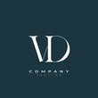 © Mahamud - Elegant interlocking VD monogram emblem minimalist abstract logo design suited for luxury branding, fashion, stationery, packaging, corporate identity and creative projects.