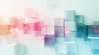 © Надежда Семироз - Abstract 3D glass cubes with digital network connections and glowing data nodes