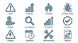 © Adobe - Incident Management Vector Icons Set | Alert, Priority, Critical Issue, Assign, Investigate, Escalate, Resolve, Outage, Deadline, Workaround, Report IT Service Graphics