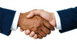 © Andrei - Diverse handshake PNG isolated on transparent background, business agreement between two people with different skin tones, partnership and collaboration