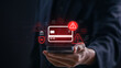 © IDOL'foto - Online payment fraud detection and cybersecurity threat alert concept person using smartphone, blocked credit card transaction warning and digital banking security system to prevent financial scam.
