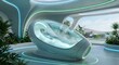 © Sugar Love Love - Woman resting in futuristic medical recovery pod