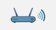 © punduh - Wireless Router with Wi-Fi Signal Icon, Technology and Connectivity Concept