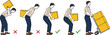 © MdGohurul - Vector illustration showing correct and incorrect manual handling techniques for lifting heavy boxes with red cross and green checkmark for workplace safety training.