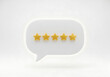 © Rafie - Modern chat bubble with five star rating inside
