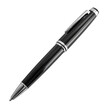 © Muhammadnuruzzaman - Black luxury fountain pen writing tool with silver trim isolated on transparent background