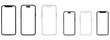 © Muhammadkhan - Realistic smartphone mock up. mobile phone vector with blank screen isolated on white background, phone different angles views. Vector illustration