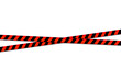 © ontimefarhad - Red and black caution tape forming barrier on transparent background