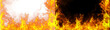 © rehena - PNG image of Intense realistic golden orange flames burning brightly creating a dramatic fiery border effect on transparent background