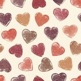 Vintage Textured Heart Pattern Design