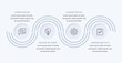 © PixMarket - Infographic template with four circles with icons connected by wavy lines