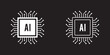 © top - AI chip icon vector outline symbol or illustration