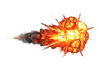 © creative png  - Vibrant orange explosion with flames and smoke isolated on transparent background