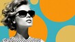 © kvladimirv - Stylish Woman in Sunglasses Against Bright Pop Art Background