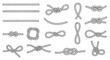 © din - Collection of Nautical Knots and Ropes Hand Drawn Illustration