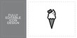 © Ashik  Khan - Sweet Ice Cream Cone with Heart Shape Icon for Cute Romantic Graphic Designs