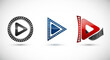© Kiki - Collection of three different play button icons for media playback.