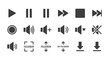© Kiki - Collection of multimedia playback and audio control icons.